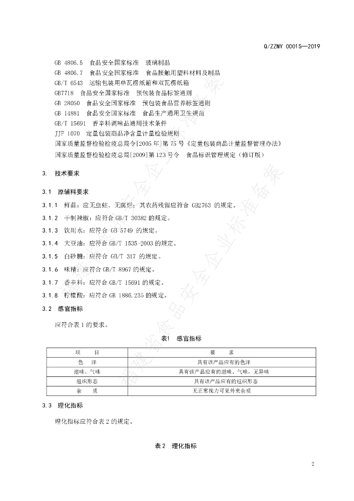 Q/ZZMY 0001S-2019 标准预览