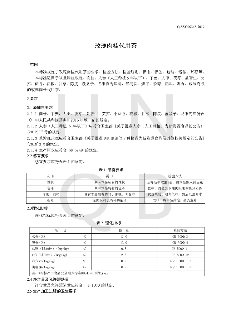 Q/SZY 0034S-2019 标准预览