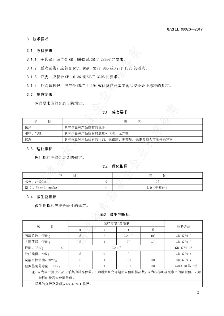 Q/ZFLL 0002S-2019 标准预览