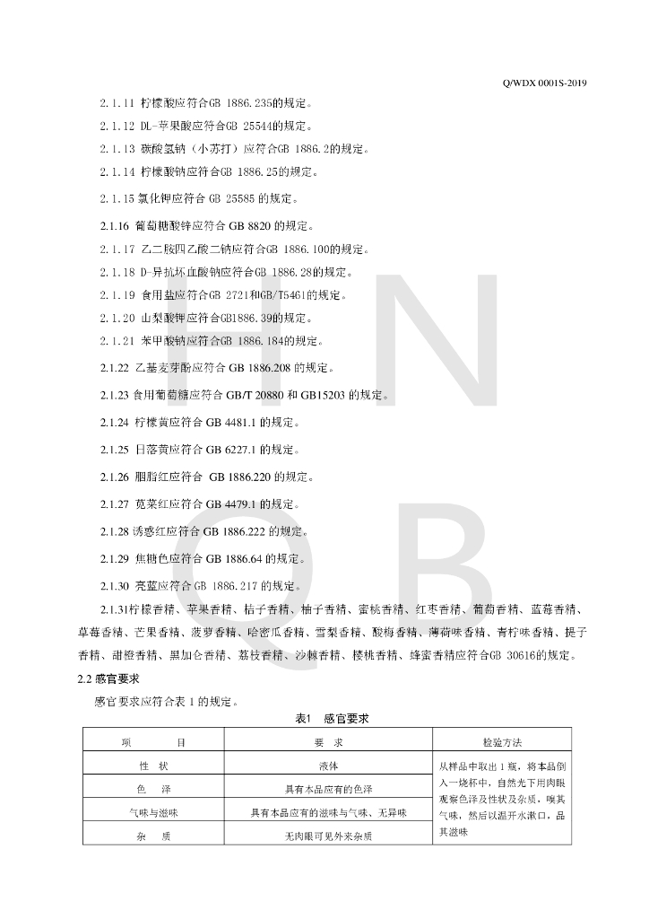 Q/WDX 0001S-2019 标准预览