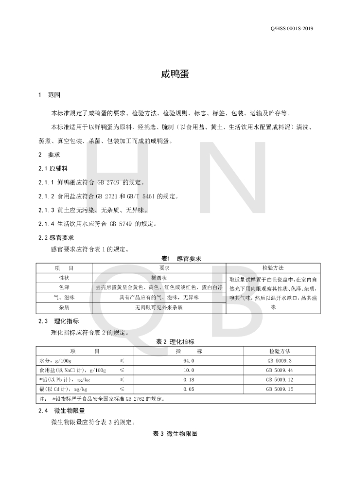 Q/HSS 0001S-2019 标准预览