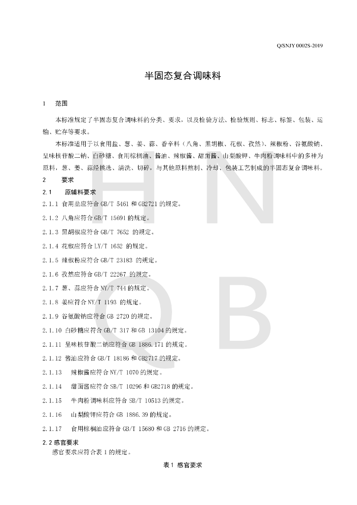 Q/SNJY 0002S-2019 标准预览