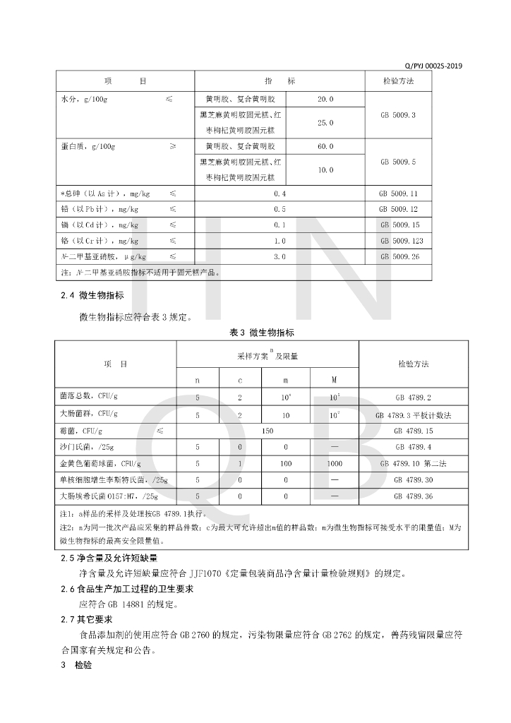 Q/PYJ 0002S-2019 标准预览