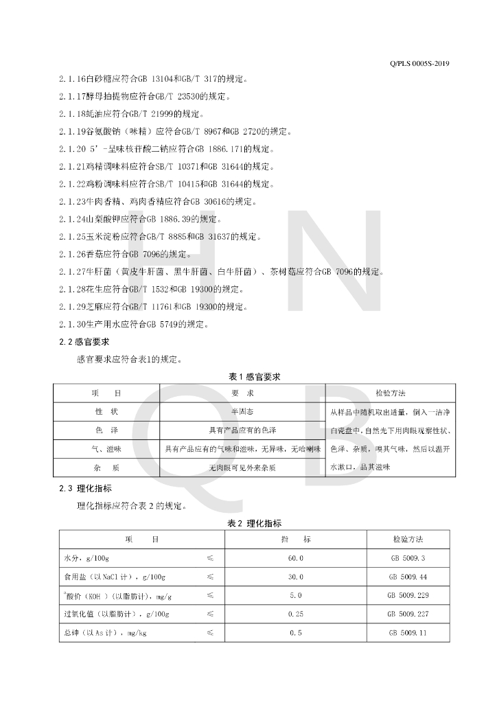 Q/PLS 0005S-2019 标准预览