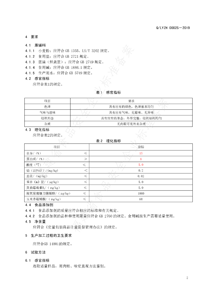 Q/LYZH 0002S-2019 标准预览
