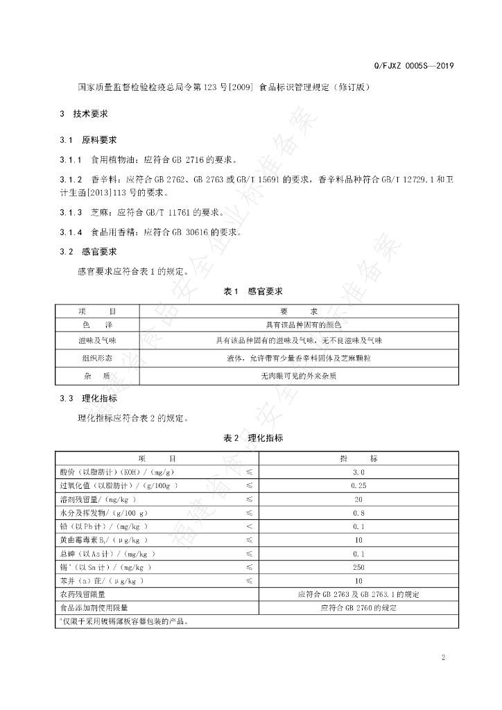 Q/FJXZ 0005S-2019 标准预览