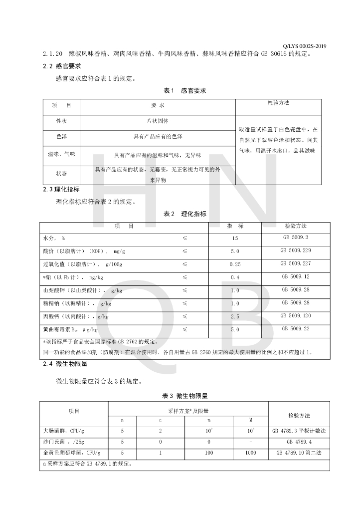 Q/LYS 0002S-2019 标准预览