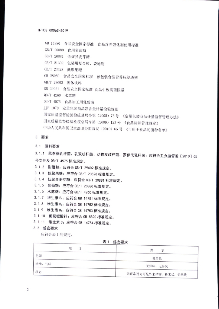 Q/HCS 0006S-2019 标准预览