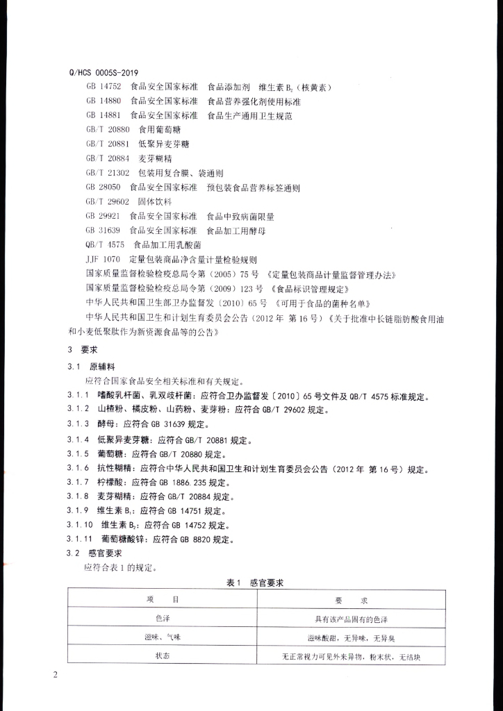 Q/HCS 0005S-2019 标准预览