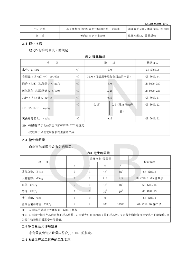 Q/LRS 0005S-2019 标准预览