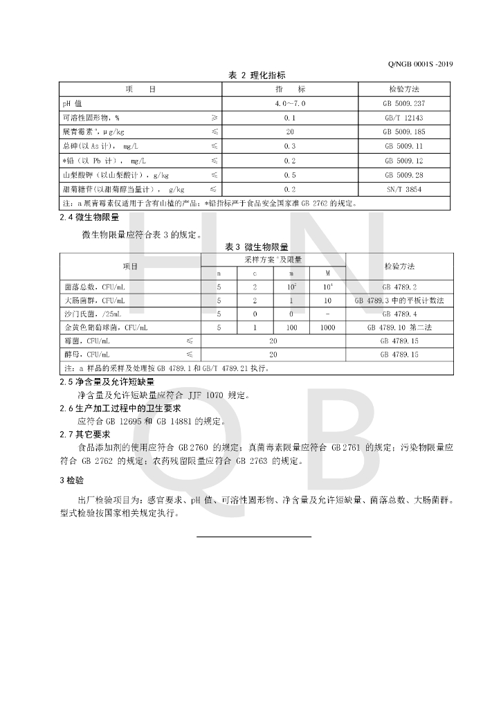 Q/NGB 0001S-2019 标准预览