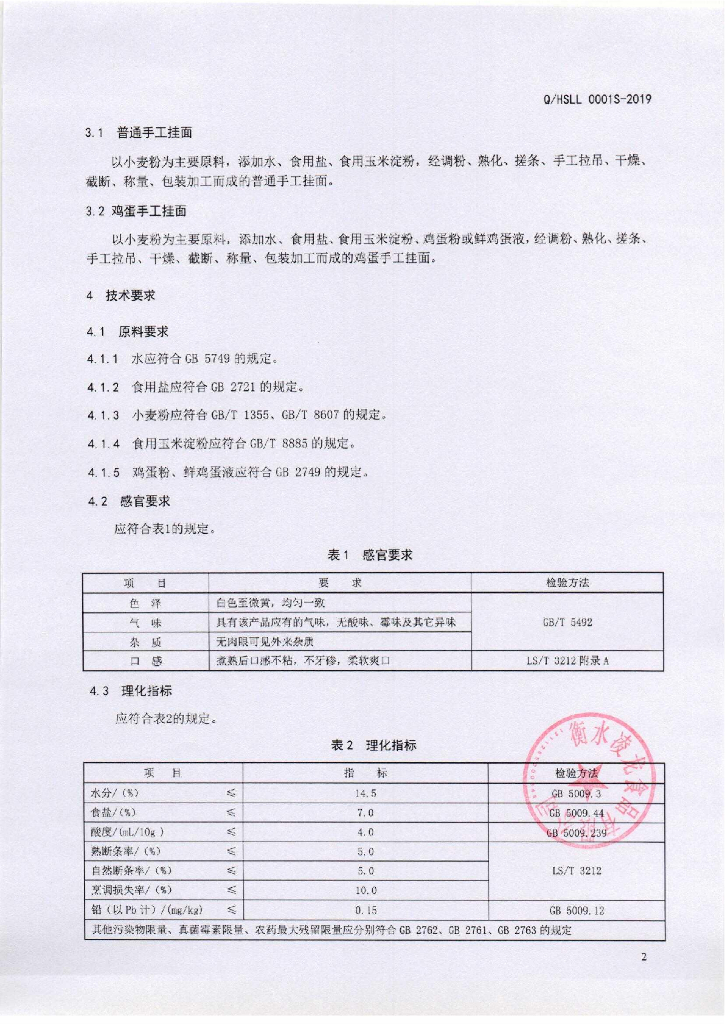 Q/HSLL 0001S-2019 标准预览
