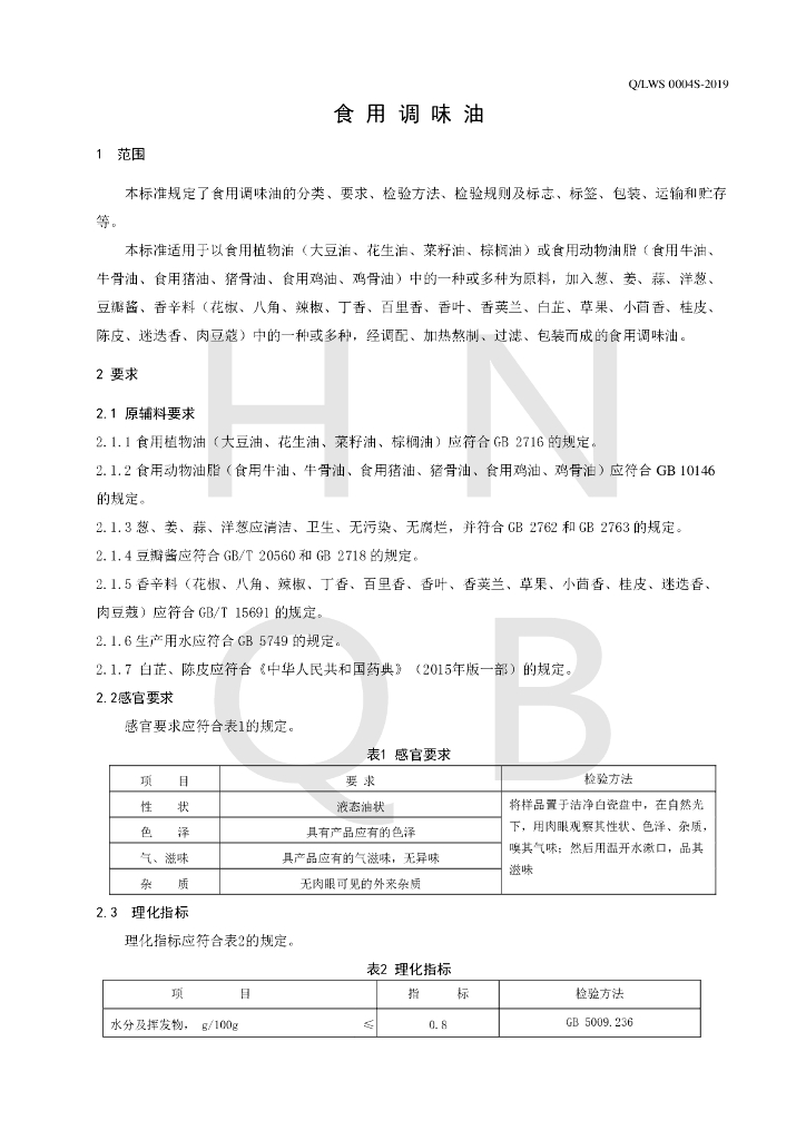 Q/LWS 0004S-2019 标准预览