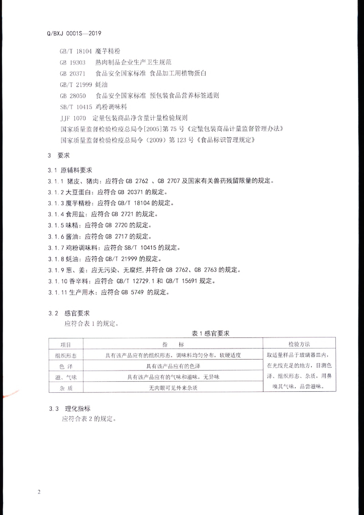 Q/BXJ 0001S-2019 标准预览