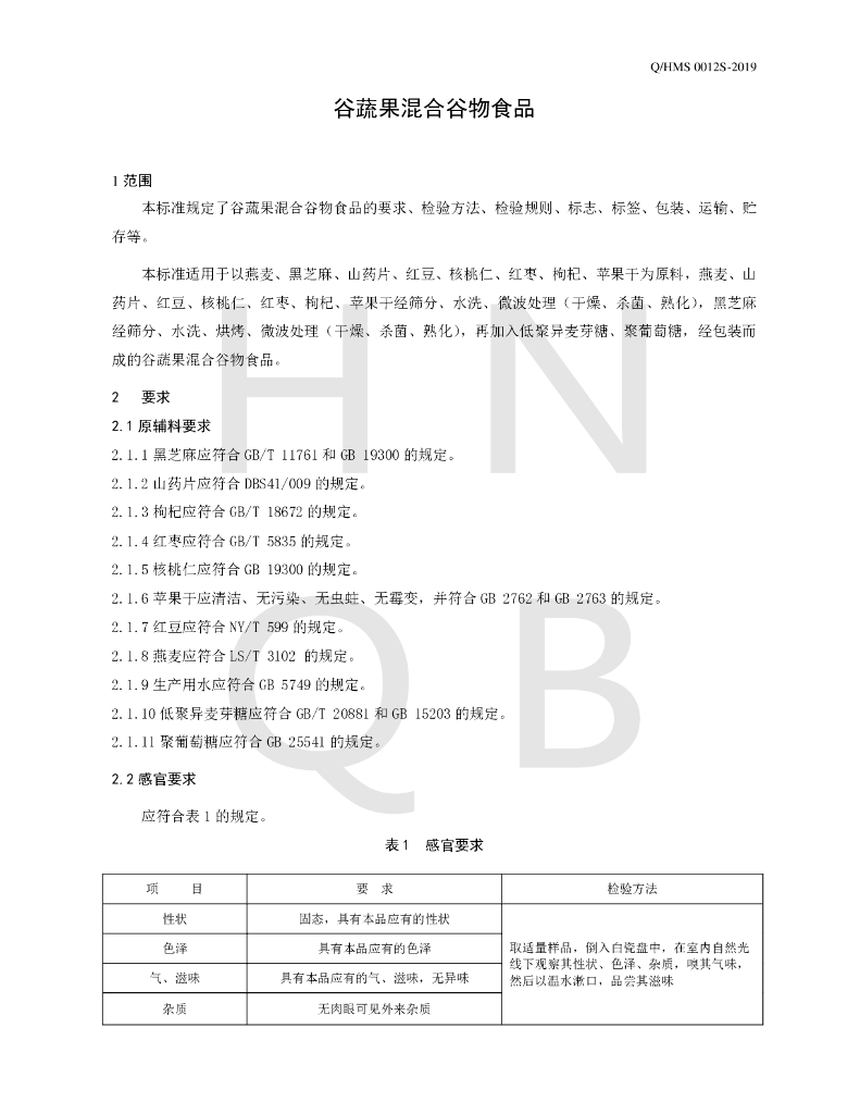 Q/HMS 0012S-2019 标准预览