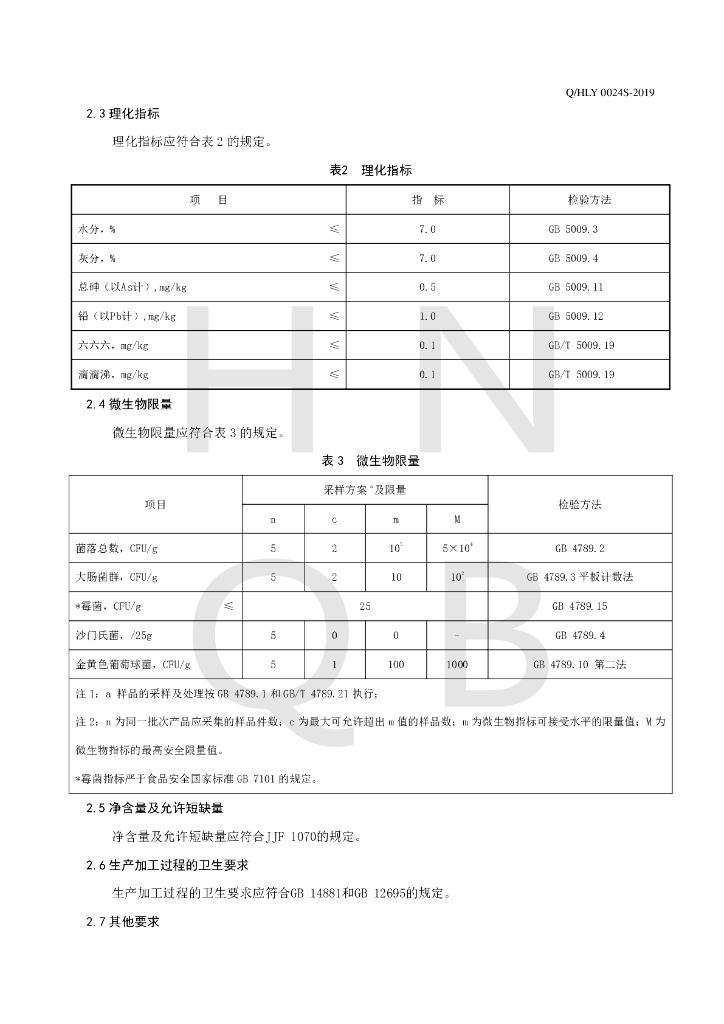 Q/HLY 0024S-2019 标准预览