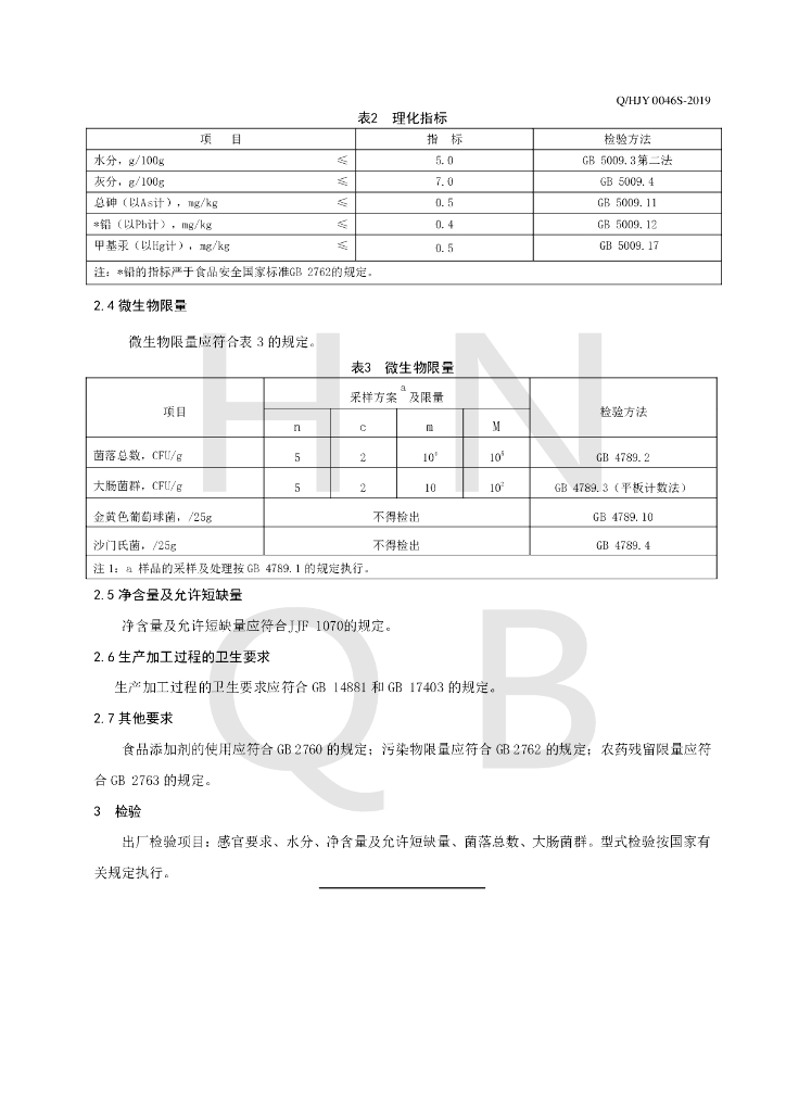 Q/HJY 0046S-2019 标准预览
