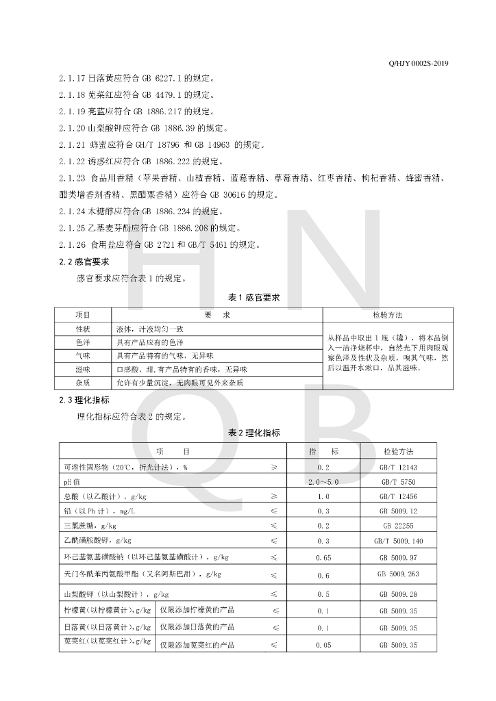 Q/HJY 0002S-2019 标准预览