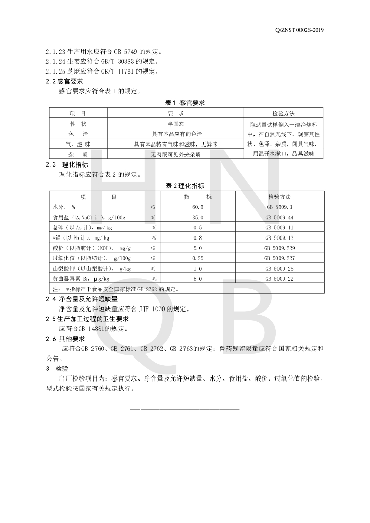 Q/ZNST 0002S-2019 标准预览