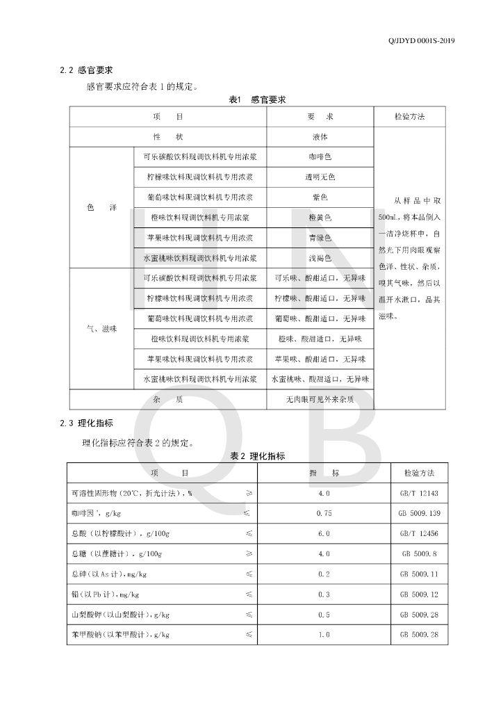 Q/JDYD 0001S-2019 标准预览