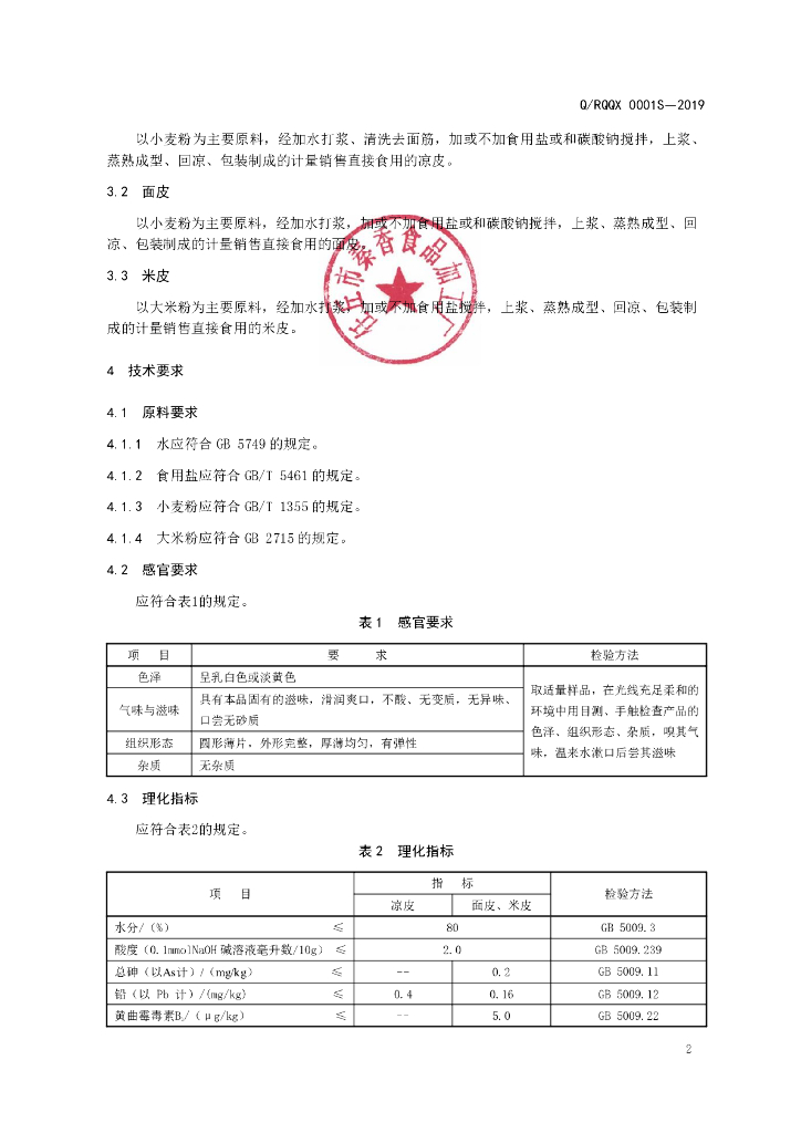 Q/RQQX 0001S-2019 标准预览