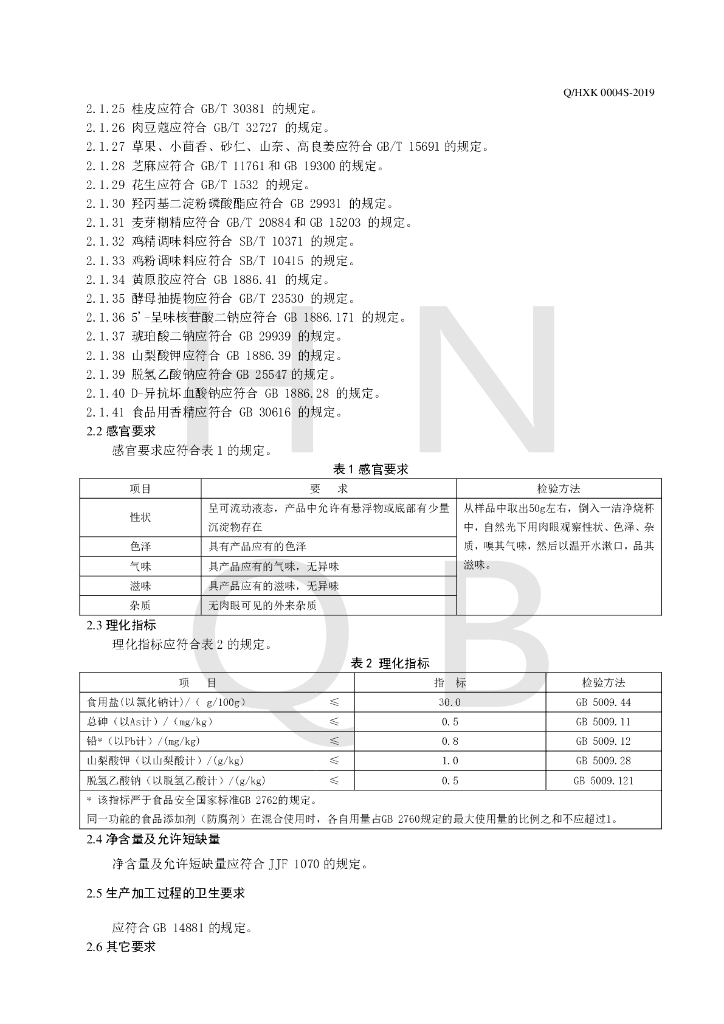 Q/HXK 0004S-2019 标准预览