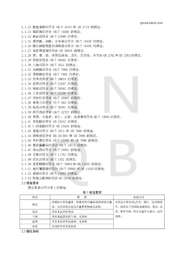 Q/HXK 0003S-2019 标准预览