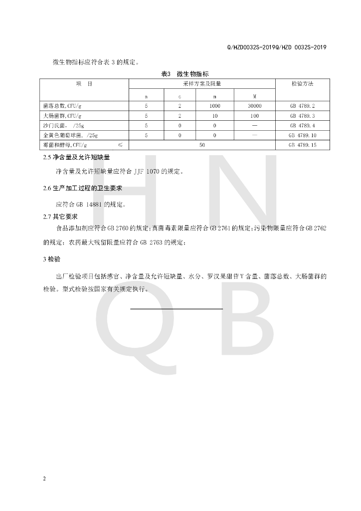 Q/HZD 0032S-2019 标准预览