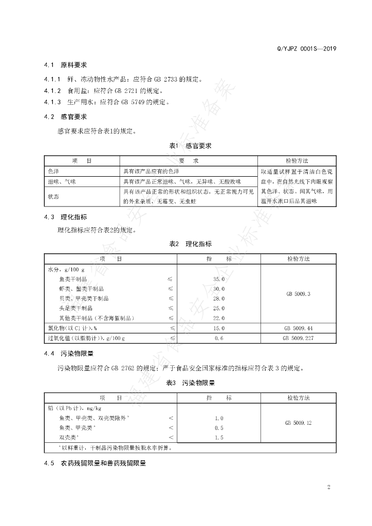 Q/YJPZ 0001S-2019 标准预览