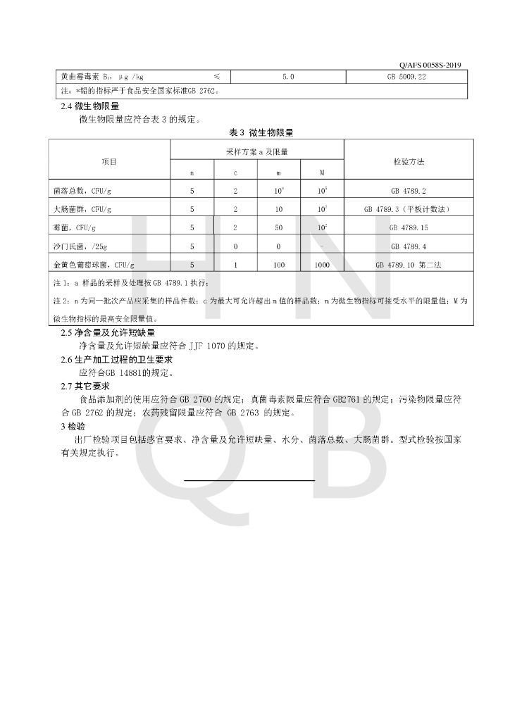 Q/AFS 0058S-2019 标准预览