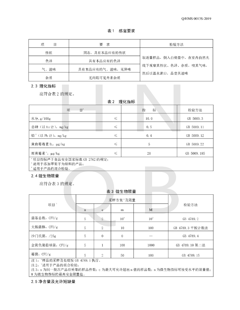Q/HMS 0013S-2019 标准预览