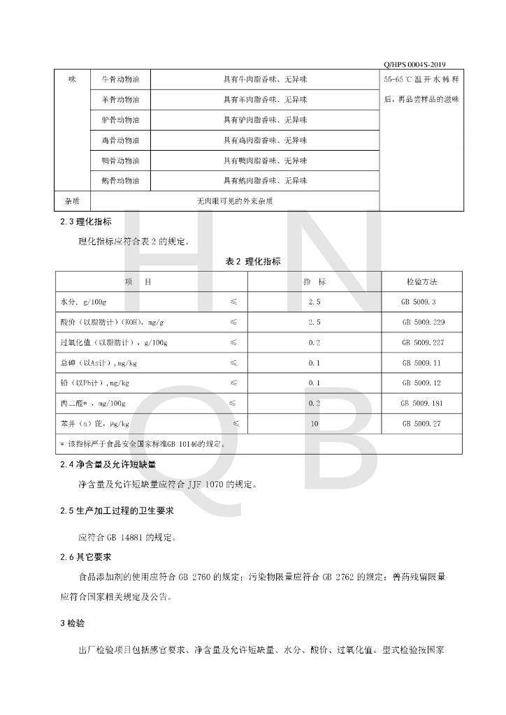 Q/HPS 0004S-2019 标准预览