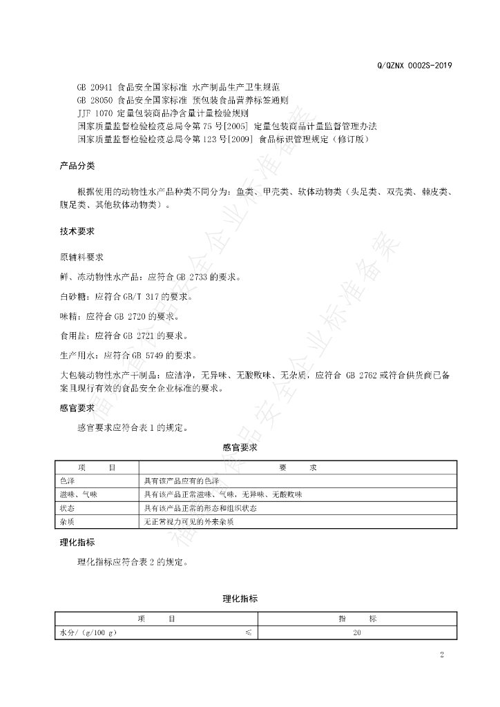 Q/QZNX 0002S-2019 标准预览