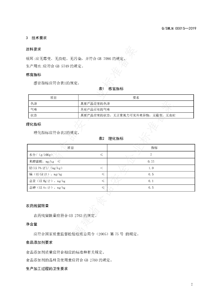 Q/SWLN 0001S-2019 标准预览