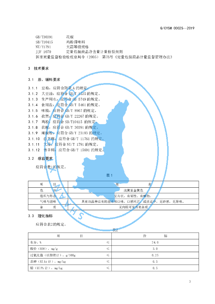 Q/CYSM 0002S-2019 标准预览