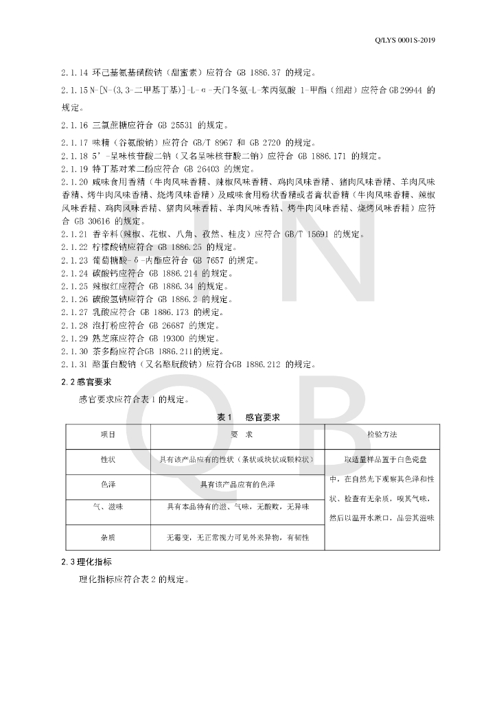 Q/LYS 0001S-2019 标准预览