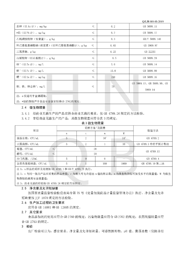 Q/LJR 0014S-2019 标准预览