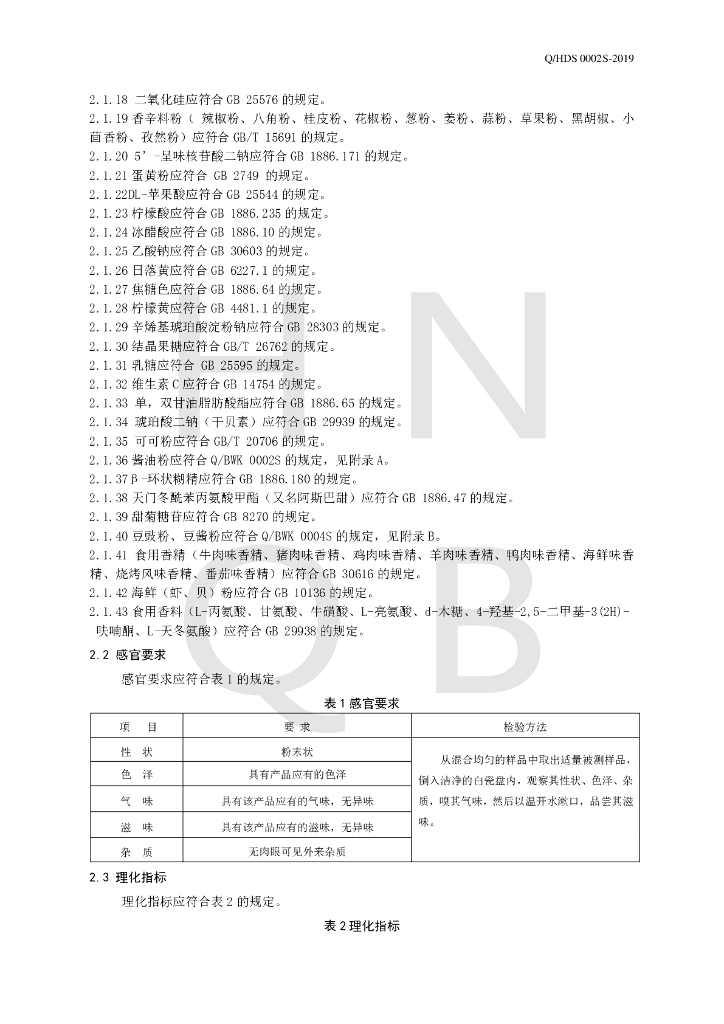 Q/HDS 0002S-2019 标准预览