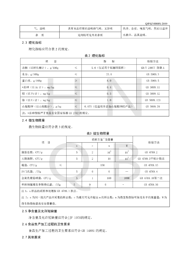 Q/FSZ 0008S-2019 标准预览
