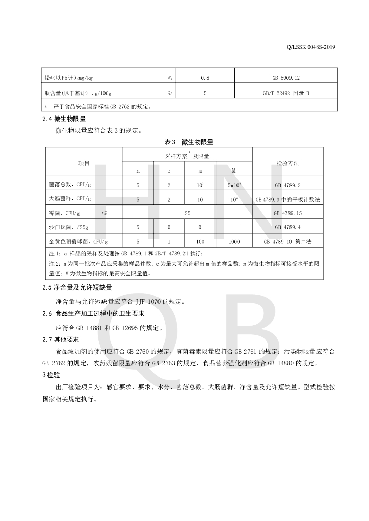 Q/LSSK 0048S-2019 标准预览