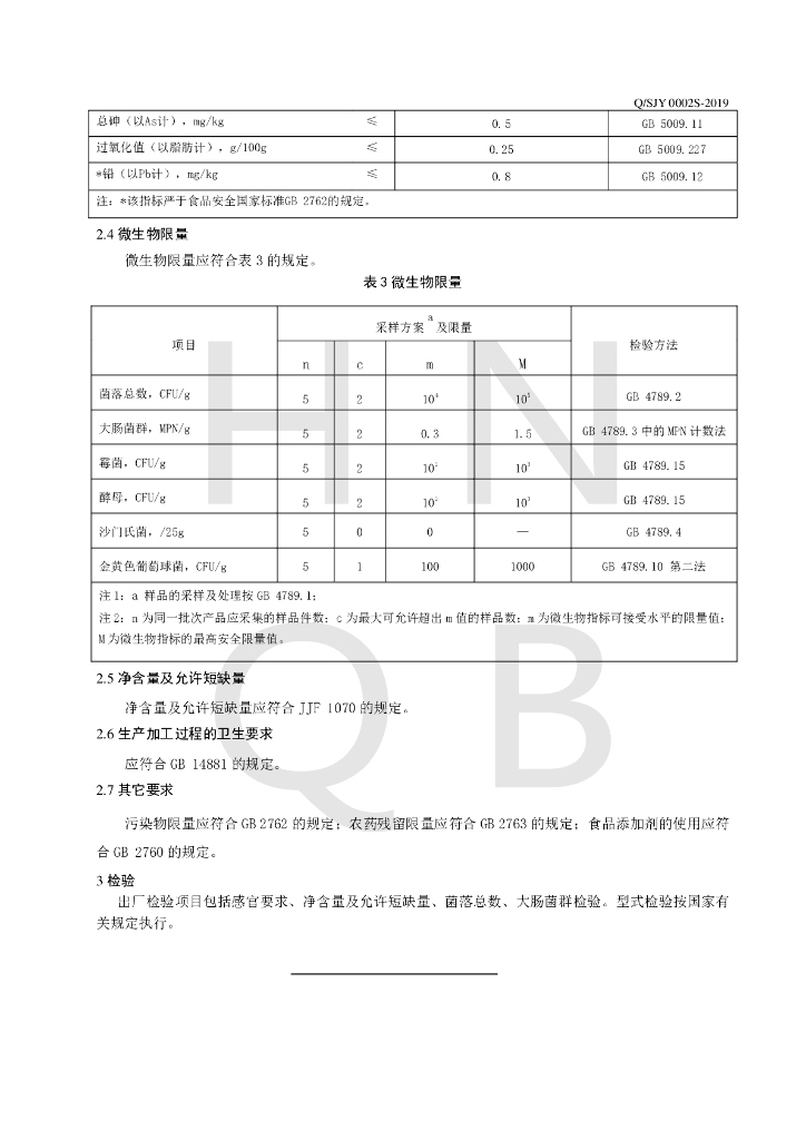 Q/SJY 0002S-2019 标准预览