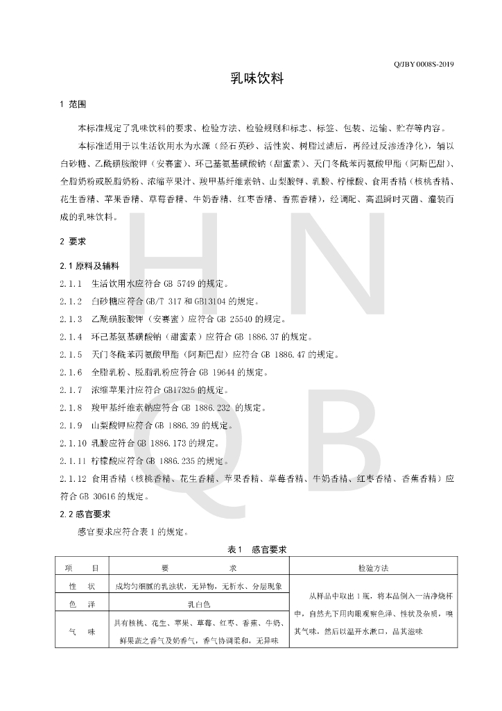 Q/JBY 0008S-2019 标准预览
