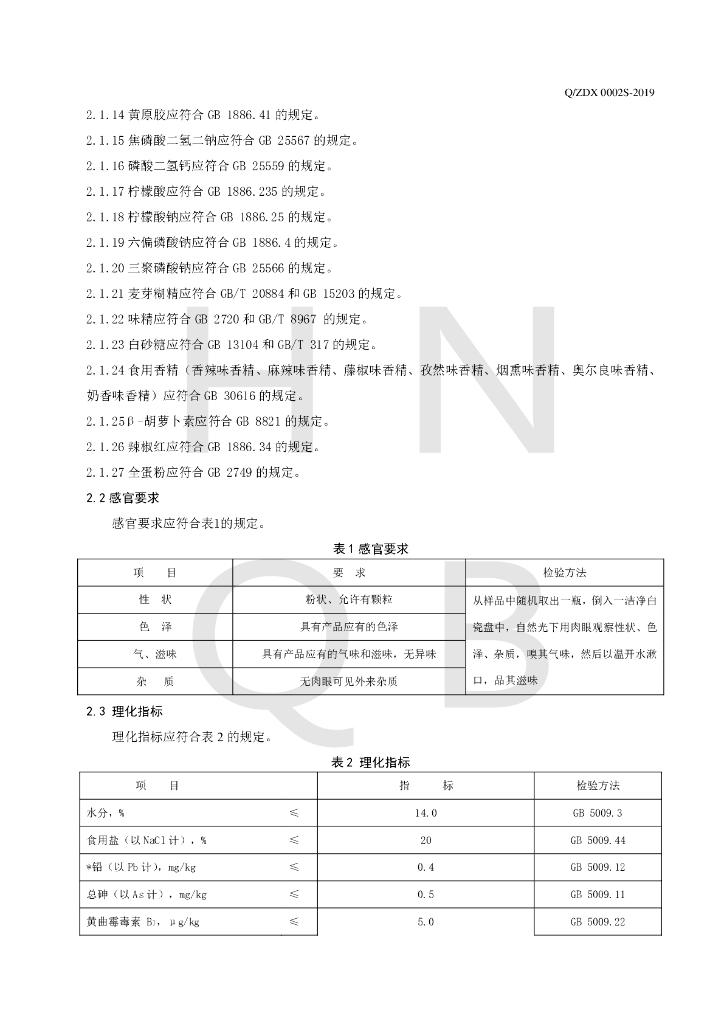Q/ZDX 0002S-2019 标准预览