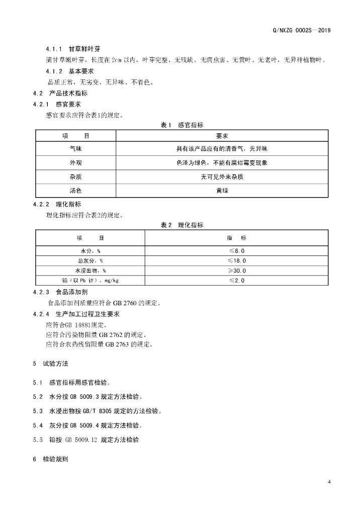 Q/NXZG 0002S-2019 标准预览