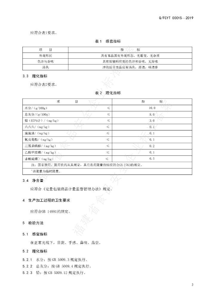 Q/FCYT 0001S-2019 标准预览