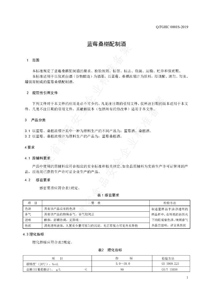 Q/FGHC 0001S-2019 标准预览