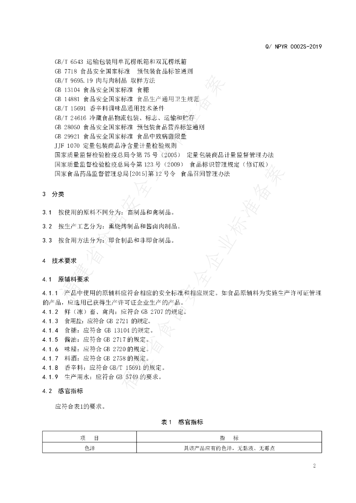 Q/NPYR 0002S-2019 标准预览
