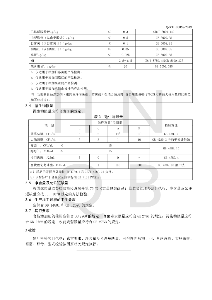 Q/XTL 0006S-2019 标准预览