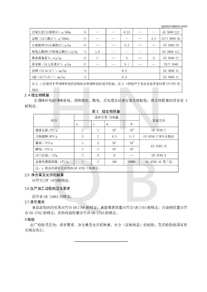 Q/HXT 0002S-2019 标准预览