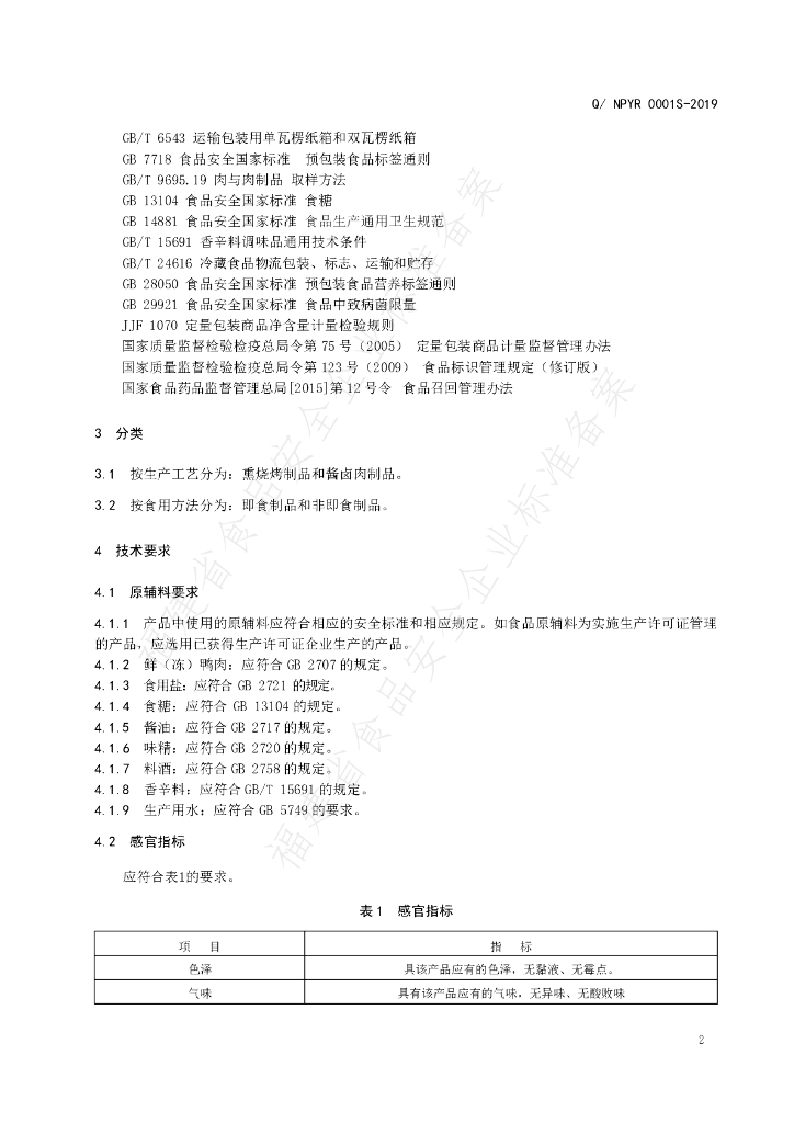 Q/NPYR 0001S-2019 标准预览